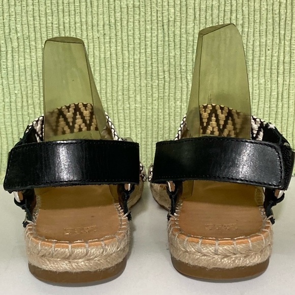 Frye & Co. Womens Kole Asymmetrical Black/White Strap Espadrille Sandals SZ 6.5M - Picture 4 of 11